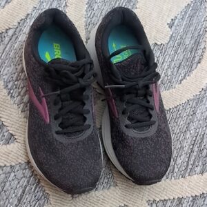 Brooks Women's Black Running Shoes with Purple Accents